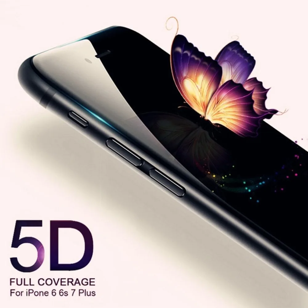 5D полное покрытие Экран протектор для iPhone6 6s 6Plus углеродного волокна защитное закаленное Стекло для iPhone7 7 Plus, 8, 8 Plus, X край