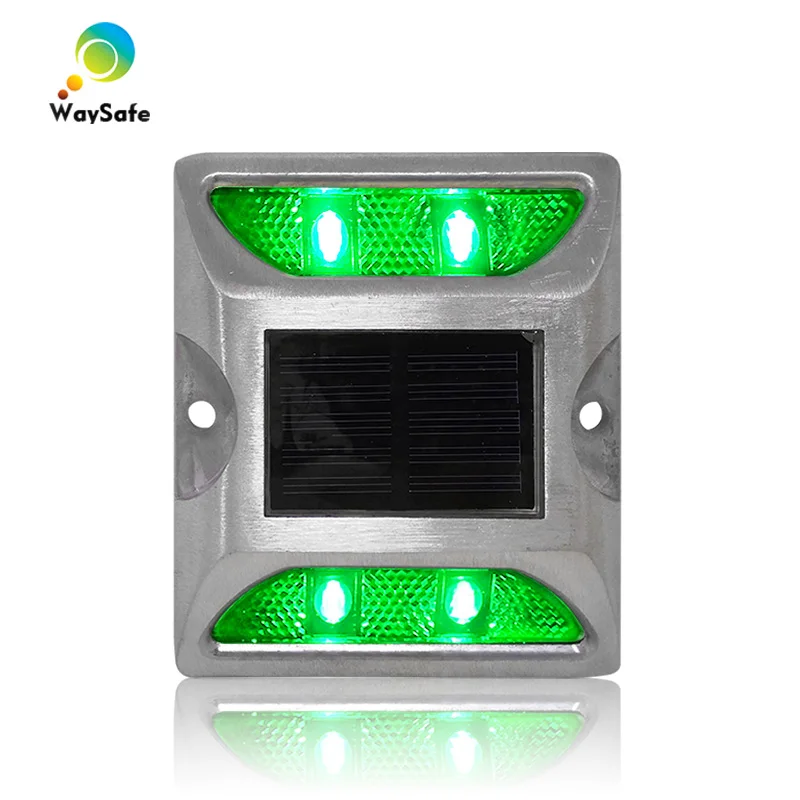 Reflective Solar Road Stud, Blue LED Light, Reflective Aluminum, Construction Flash Mode, New Arrival images - 6