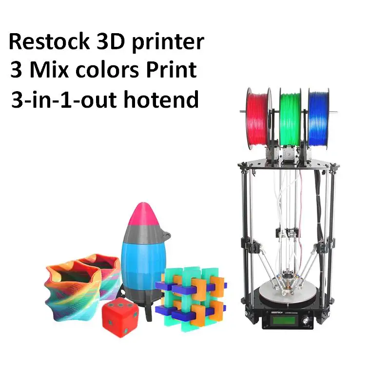 Latest Delta Rostock 3D Printer DIT Kit 3 in 1 out Mix Color 3D ... - Latest Delta Rostock 3D Printer DIT Kit 3 In 1 Out Mix Color 3D Printing HotenD
