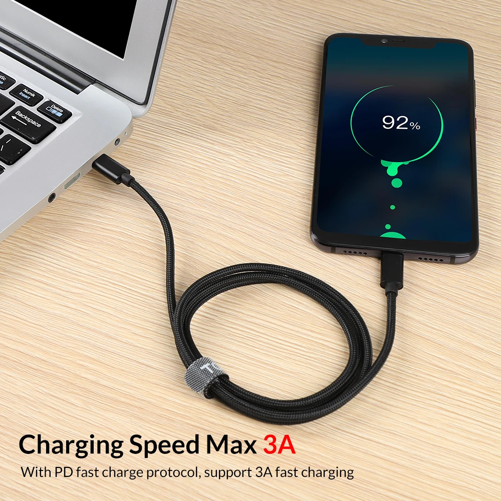 TOPK usb type C кабель для USB C кабель для samsung S10 Xiaomi Mi 9 Oneplus 6t 6 PD Быстрая зарядка 3A USB-C type-C кабель для быстрой зарядки