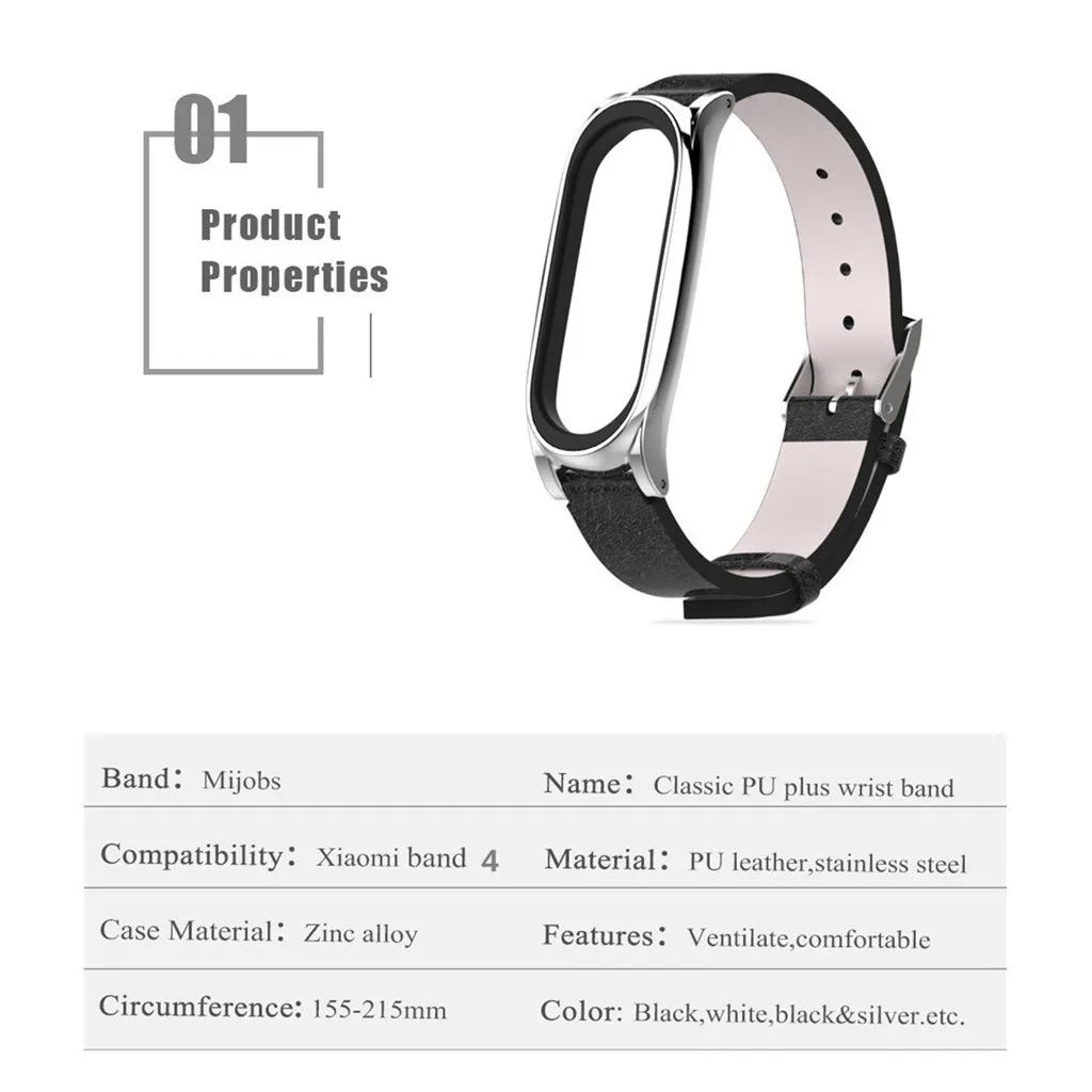 Модный ремешок на запястье, браслет с металлической пряжкой для Xiaomi Mi Band 4 смарт-часы аксессуары#20