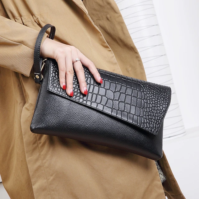 Fashion Genuine Leather Clutch Bag female Wallet Handbag Shoulder bags Clutch  Purse Ladies Crossbody Bags for Women 2019 - AliExpress