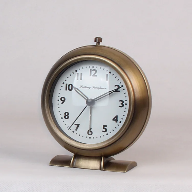 

Sailing time clock Europe type restoring ancient ways copper bell Mute table clock creative alarm clock