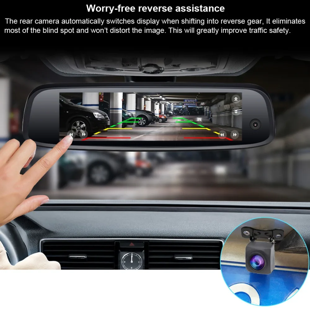 Новейший автомобильный видеорегистратор 3 камеры s Android, зеркало, видеорегистратор, камера заднего вида, зеркало для водителя такси, передний задний видеорегистратор era