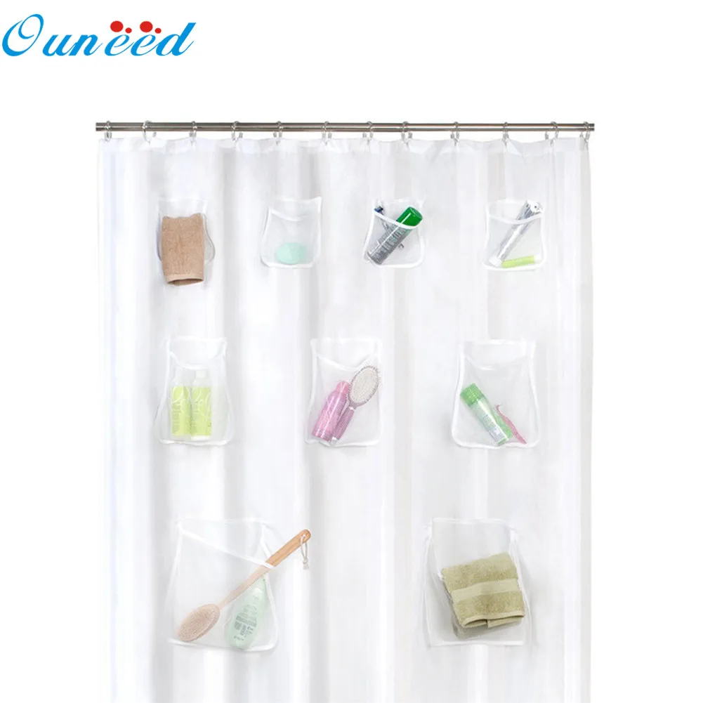 

Ouneed Shower Curtains @ Multi-function pocket Shower Curtain whih Hooks Multifunctional waterproof Bathroom Shower Curtain 2019