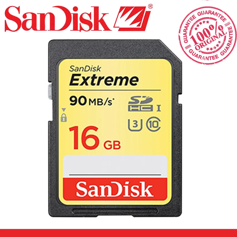 Оригинальная SanDisk Extreme PLUS sd-карта SDHC SDXC U3 карты памяти класс 10 90 МБ/с./с 64 ГБ 32 ГБ 16 ГБ 128 ГБ cate SD для камер