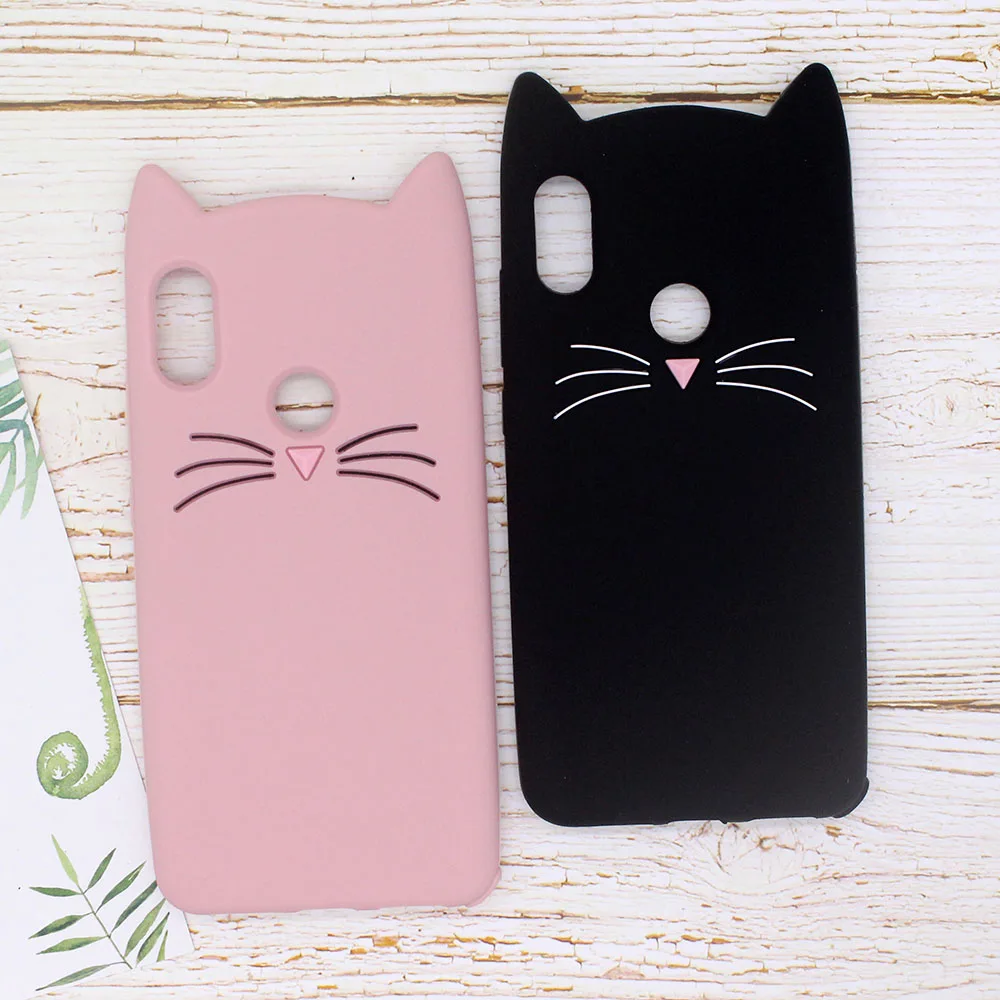 For Redmi Note 5 Pro Case Luxury Cute Cartoon Animal Beard Cat Ear Cover On For Xiaomi note 3 5X A1 6 5A Plus Cases Coque Fundas