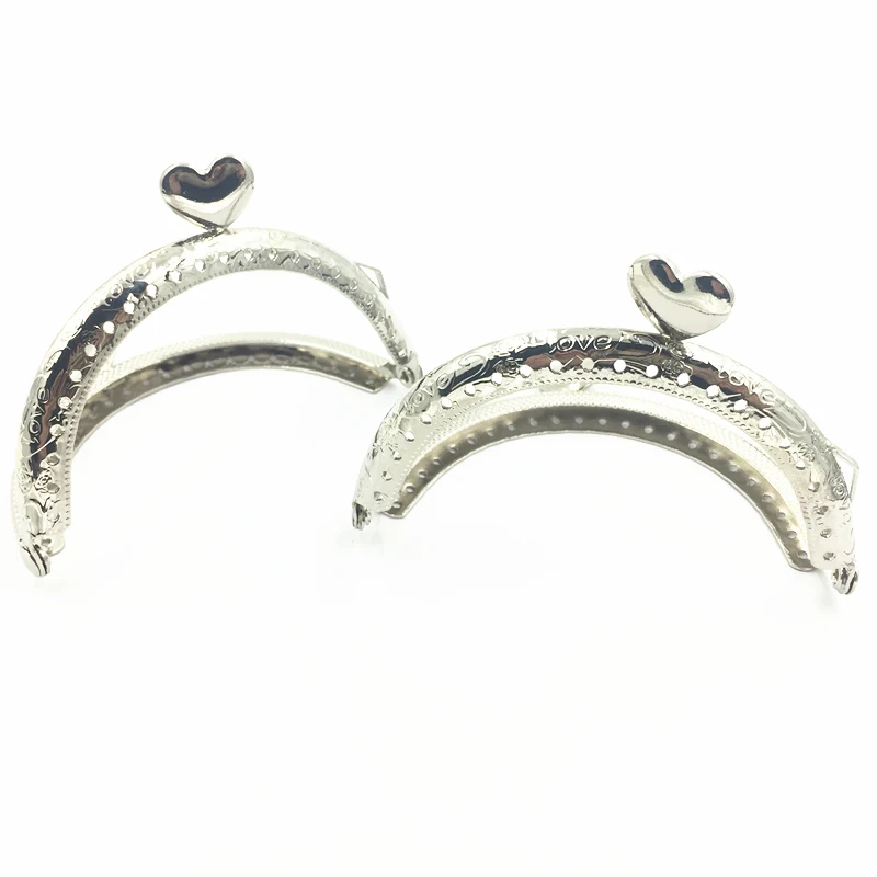 1Pc Kiss Clasps Buckle Clips Coin Purse Bag Handbag Handle Silver Tone