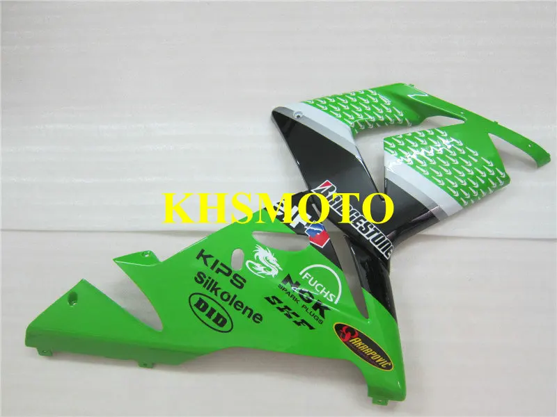 Литья под давлением обтекателя комплект для KAWASAKI Ninja ZX10R 04 05 ZX 10R 2004 2005 zx 10r ABS Топ Зеленый черные обтекатели комплект+ подарки KY28