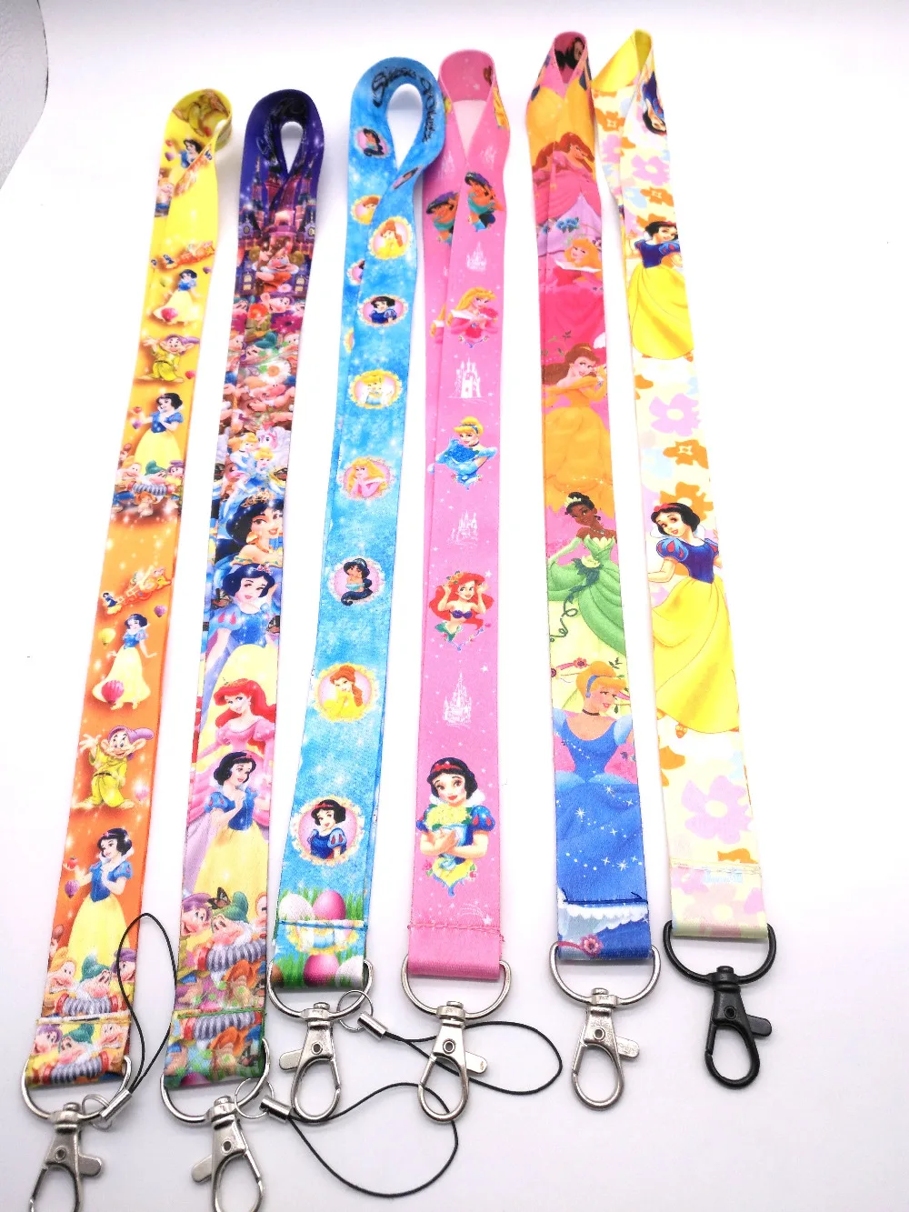 

10pcs/20pcs/30pcs/50pcs snow white princess Neck Strap Lanyard Mobile Phone Key Chain ID Badge Key Chains G81