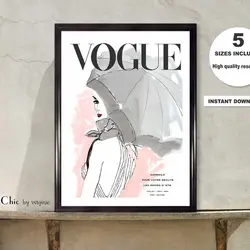 Куадрос украшения салон Vogue женщина принты и плакаты холст настенная живопись книги по искусству девушки фотографии для декор в гостиную