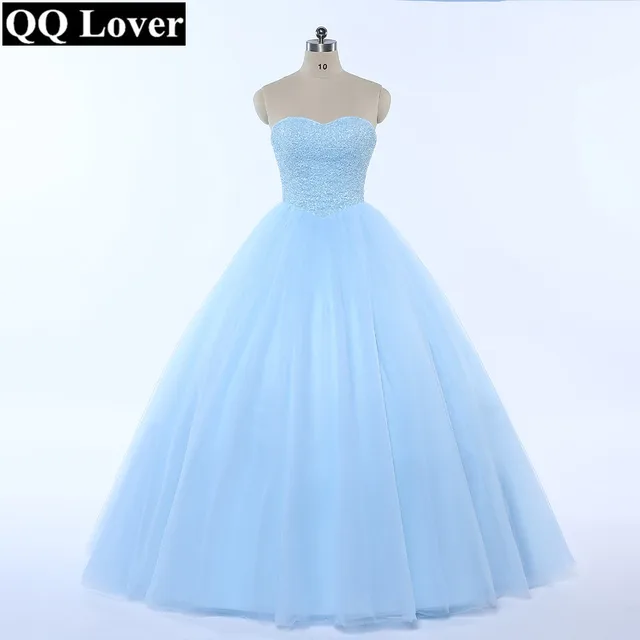 sky blue wedding dress