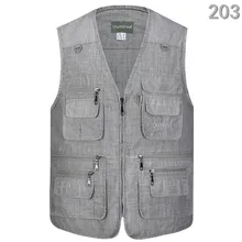 Летние повседневные мужские синие жилеты больших размеров; удобные мужские жилеты без рукавов на молнии; большие размеры