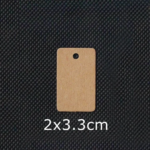 Brown-2x3.3cm Квадратные бирки из крафт-бумаги, головка гребешка, этикетка, багаж, свадебная заметка, пустая ценная бирка, 100 шт - Цвет: Brown-2x3.3cm