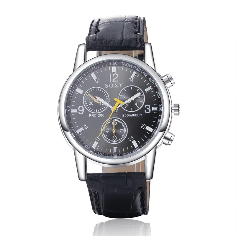 black Мужские часы reloj hombre мужские часы s часы Топ Бренд роскошные кожаные часы reloj hombre erkek kol saati - Цвет: black