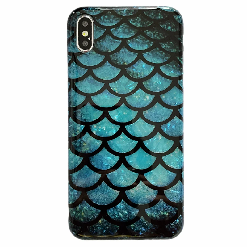 

Conch Fish scales Shell Pattern Phone Case For iphone 6 7 8 plus Case For iphone X XS XR XS Max Cover Luxury Glossy Soft Cases