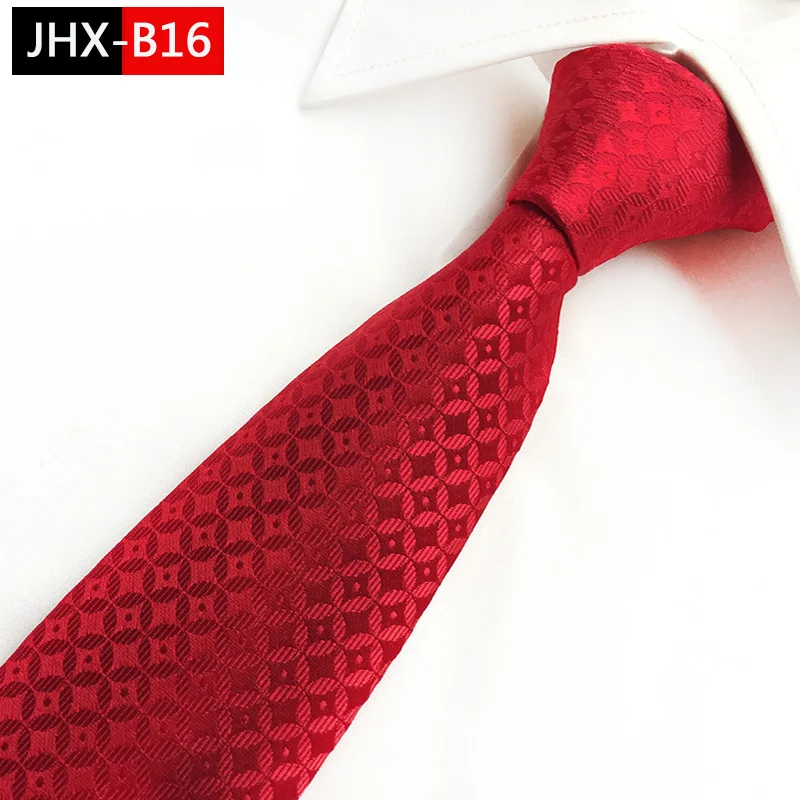 JHX-B16 Мужской Красный галстук в Вертикальную Полоску, для официальных случаев - Цвет: JHX-B16