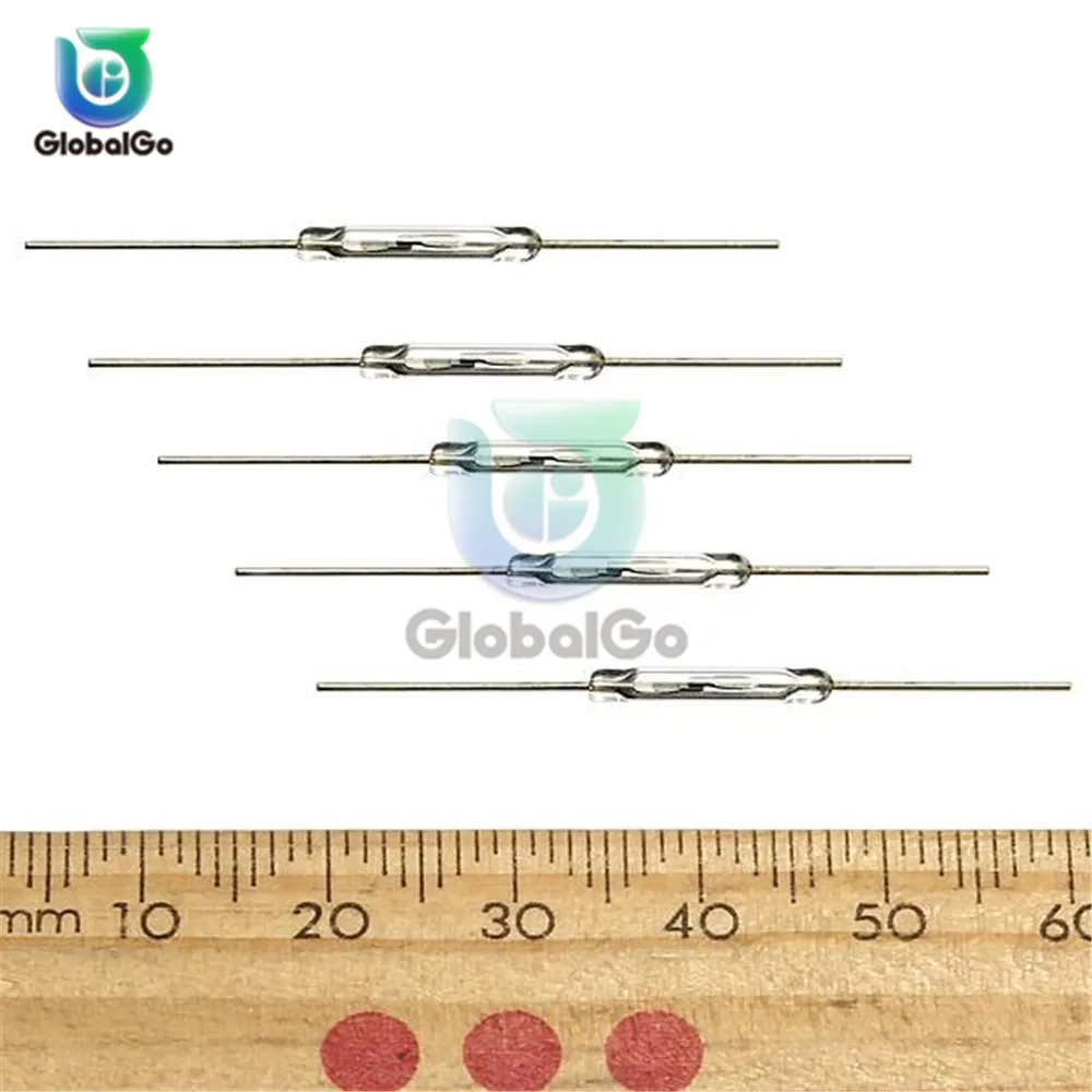 5pcs/Lot N/O Reed switch Magnetic Switch 2* 14mm Normally Open Magnetic Induction Switch