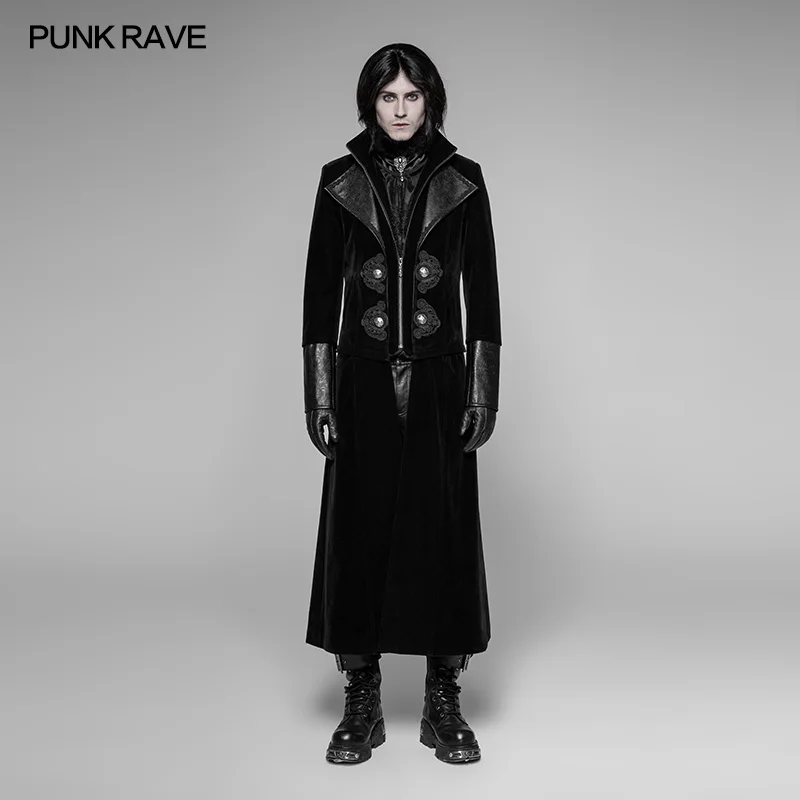 

PUNK RAVE Men's Jackets and Coats Vintage Gothic Palace Jacket Coat Victorian Style Winter Long Coat Stage Performance Costume