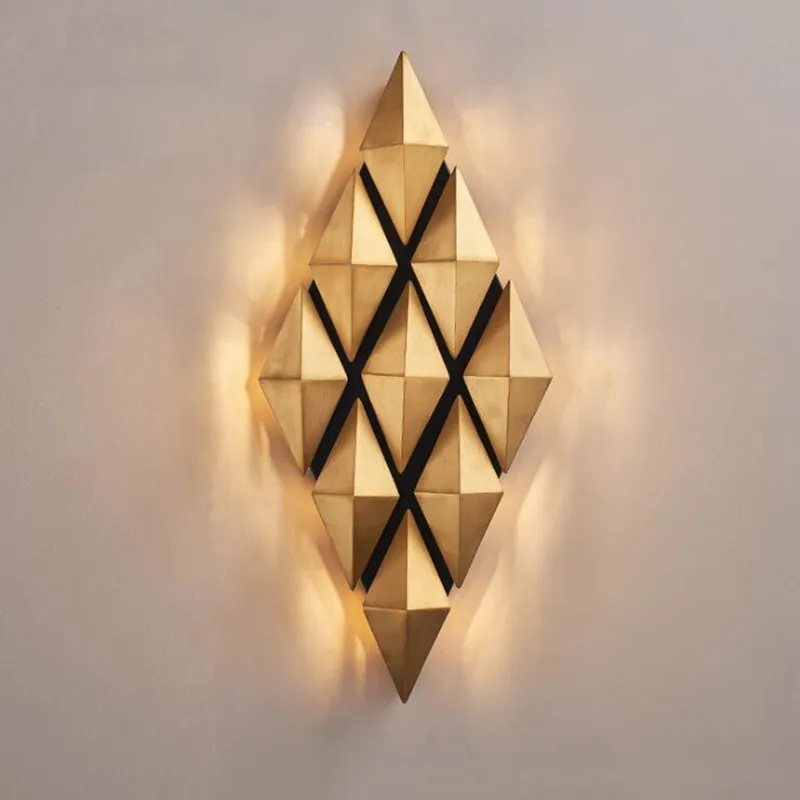 

luminaire suspendu Modern Diamond wandlamp LED Wall Lamp Corridor Background Hotel Hall Hanglamp Home Deco Light Fixtures