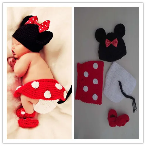 

Fotografia Costume For 0~12 Months Babies HatsSoft Handmade Crochet Cotton Newborn Baby Photography Props Knitted