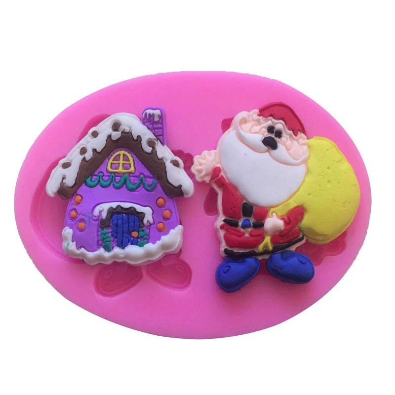 DIY Christmas Silicone Fondant Cake Mold Sugarcraft Decoration Chocolate Mould Tool