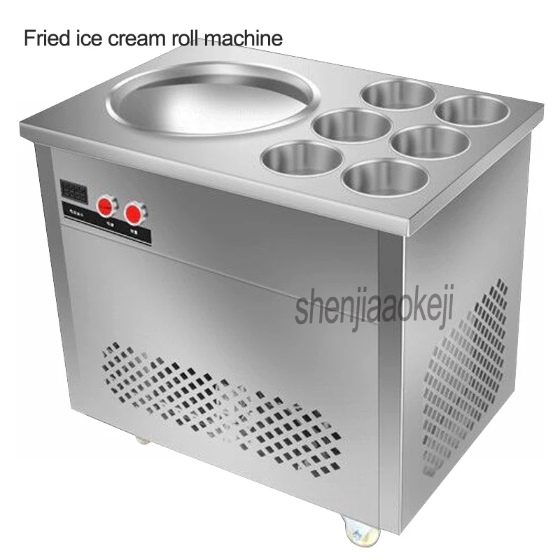 HX-CBJ-22 Stainless steel One Pan Fried ice cream roll machine pan Fry flat ice cream maker yoghourt fried ice cream machine 1pc