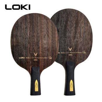 

Professional LOKI Ebony Carbon Ping Pong Racket 9 Layers Table Tennis Blade Arc Offensive quick attack long short handle V9 bat