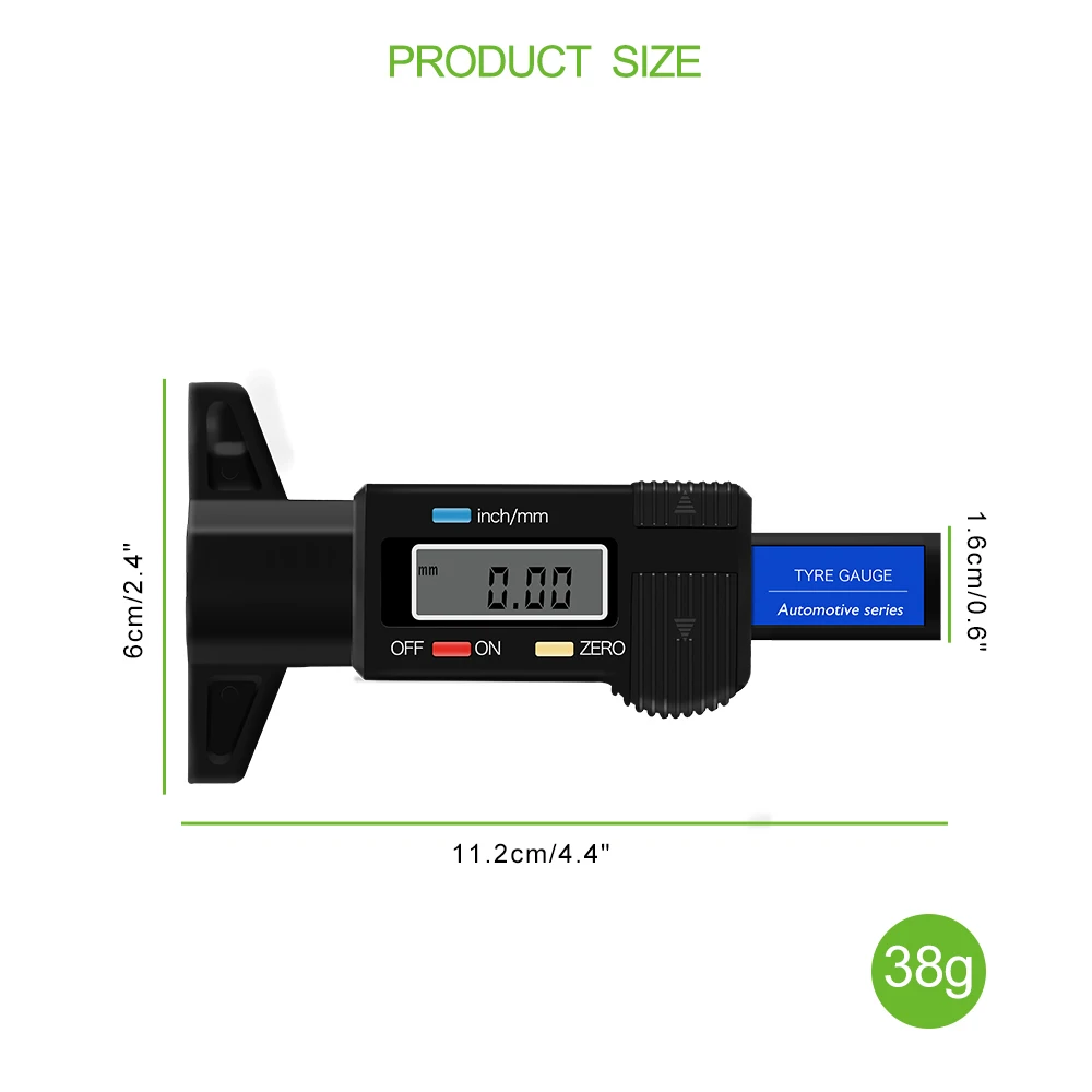 Цифровой глубиномер электронная ЖК-шина колеса протектора глубина тормоза Gage измерительные инструменты