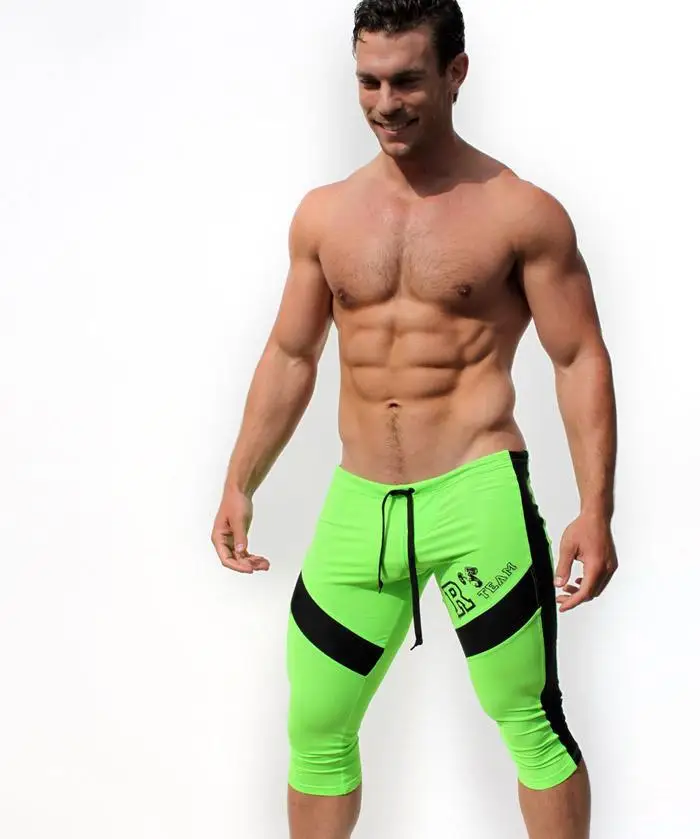 

PRO Sports Men Running Tight Skintight Pants Compression Leggings Gym Fitness Sportswear Training Yoga Pants Cropped Trousers