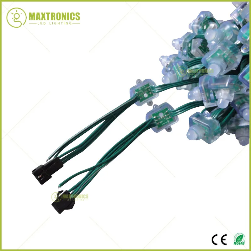 Цена 12 мм WS2811 t1515 LED Pixel Модуль строка зеленый кабель квадратный IP68 Водонепроницаемый DC5V