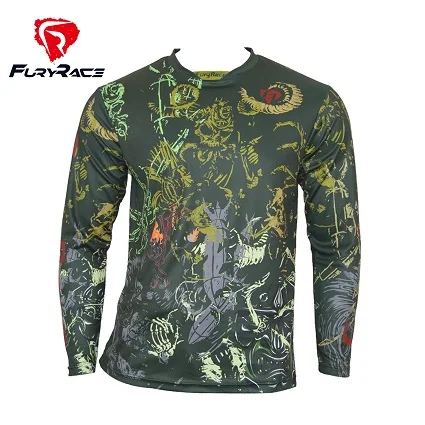 FURY Racing Wolf Enduro горные майки DH MTB BMX для езды на велосипеде одежда для мужчин горный велосипед внедорожный мотоцикл футболки - Цвет: FRJ00012