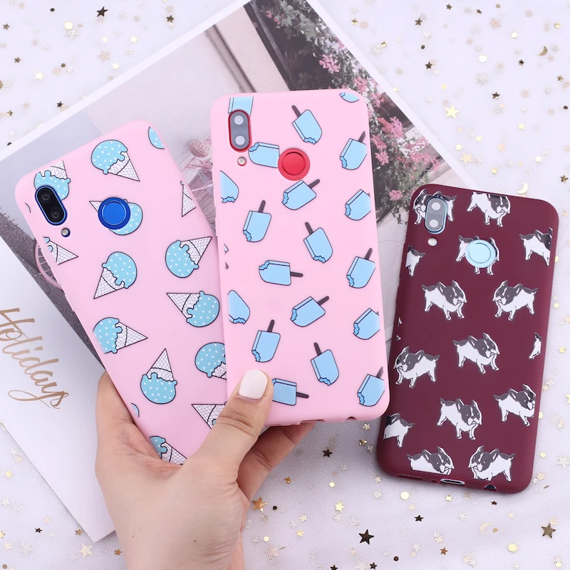

For Xiaomi Mi Redmi Note 5 6 7 8 9 lite Pro Plus Ice Cream Pug Puppies Cartoon Candy Silicone Phone Case Cover Capa Fundas Coque