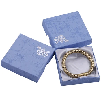 

24PcsFree Shipping 24pcs 9*9*2.2cm purple Silver Rose Print Bangle/Bracelet Paper Gift Boxes,Xmas/Christmas Party Gift Box