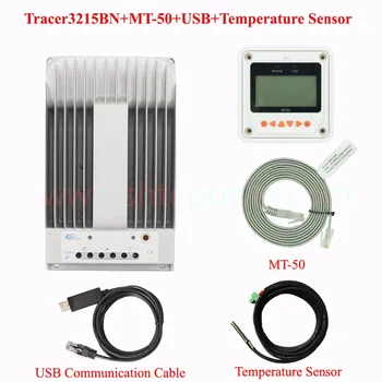 

Tracer3215BN 30amp MPPT solar charge controller 12v 24v autowork with MT50 and USB communication & temperature sensor cable