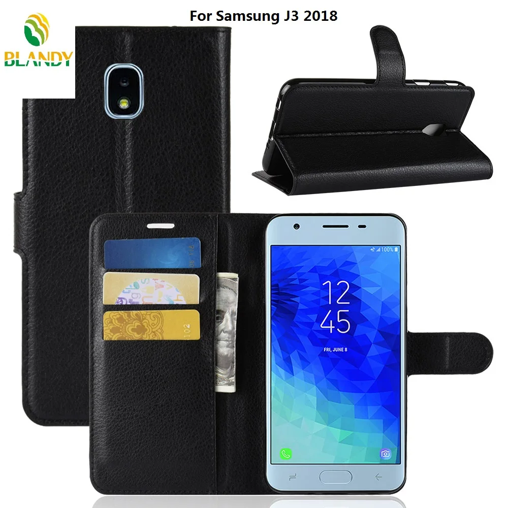 50pcs/lot For Samsung J8 plus 2018 litchi Lychee Wallet Leather TPU Case A6 J6 J3 J4 J7 | Мобильные телефоны и аксессуары