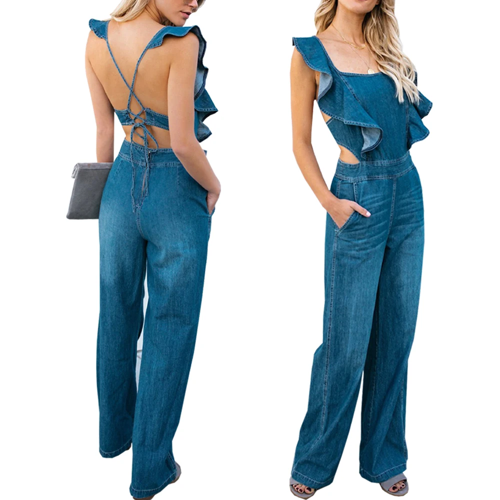 Espalda Descubierta Monos Para Salir Mono Largo De Raso Con Espalda  Descubierta Y Escote Plisado