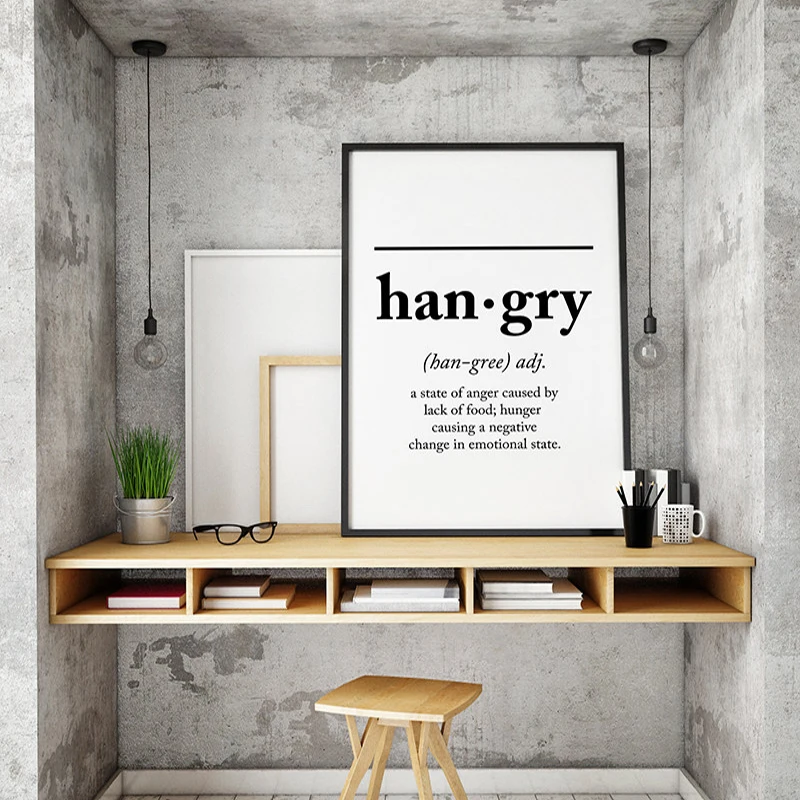 Hangry Definition Canvas Painting Wall Art Poster Print