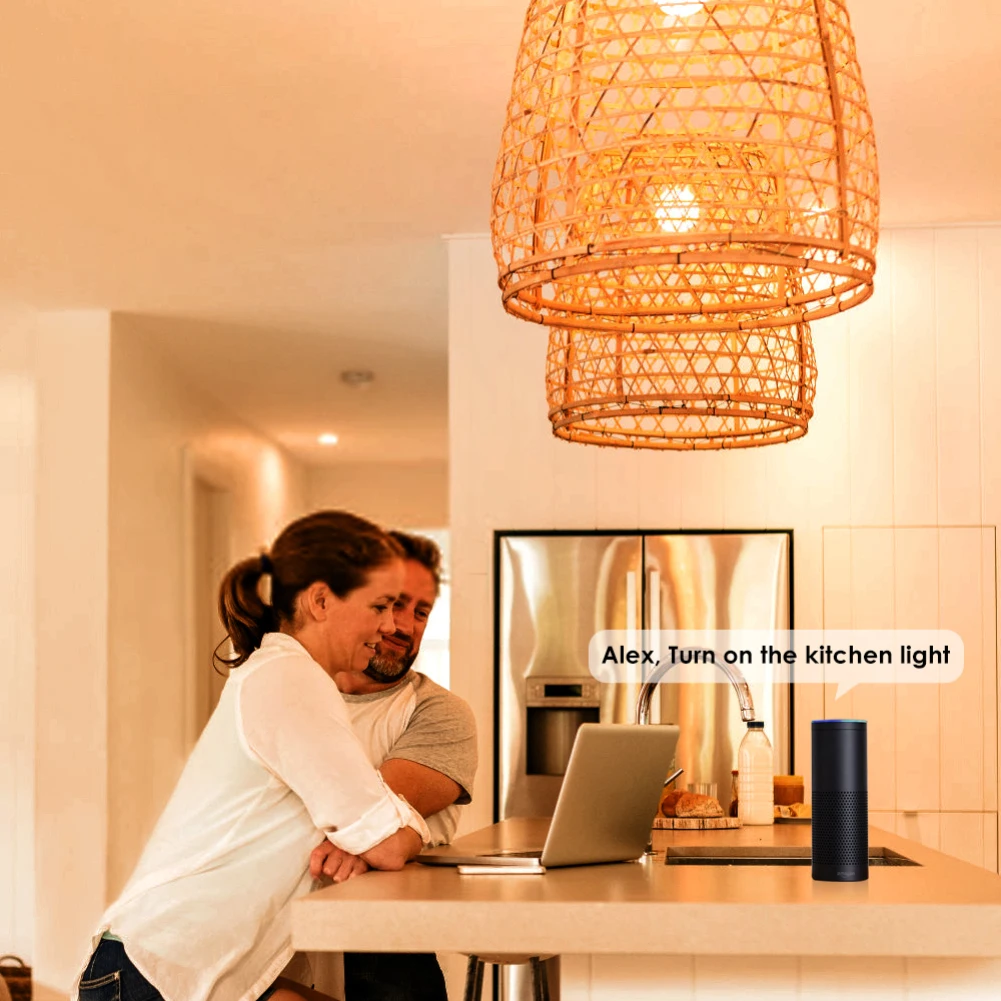 Интеллектуальная беспроводная(Wi-Fi) лампочка светодиодный светильник RGB 4,5 W/6,5 Вт электрическая лампочка с регулируемой яркостью Wake-Up совместим с Alexa и Google Assistant
