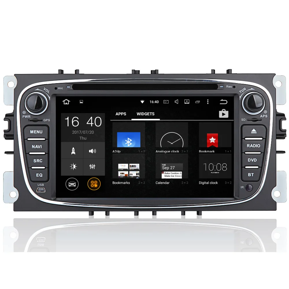 Android 7 1 четырехъядерный 2G RAM дюймов 1024*600 для Ford Focus Mondeo C-max Galaxy автомобильный dvd gps