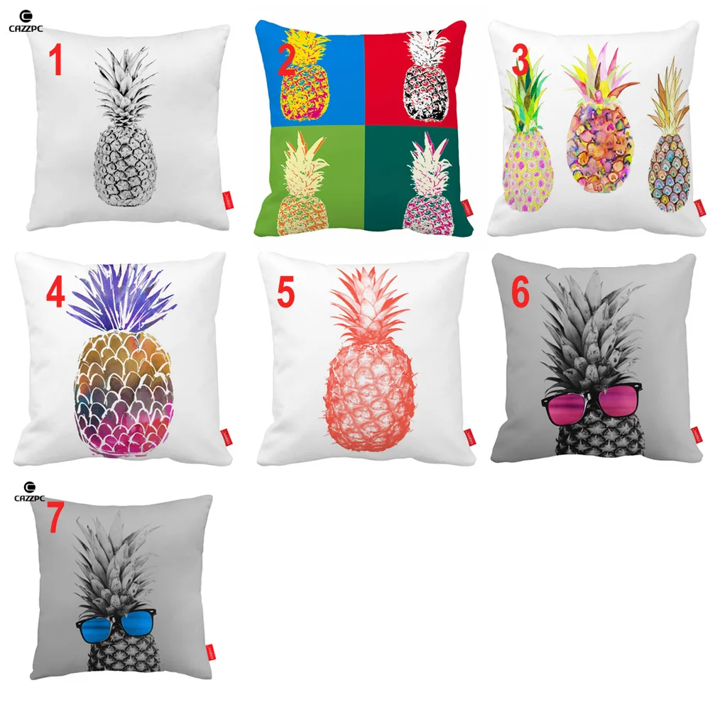 Cat Air Mulus Sketsa Pop Art Print Nanas Mobil Bantal Dekoratif