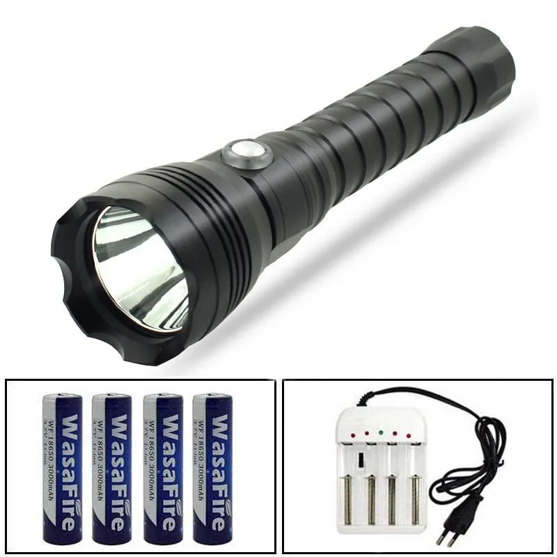

Dive Flashlight 4 Modes Tactical Scuba Torch XHP70 2.0 LED Diving Flash Light Underwater Diver Lamp With 18650 Battery + Charger
