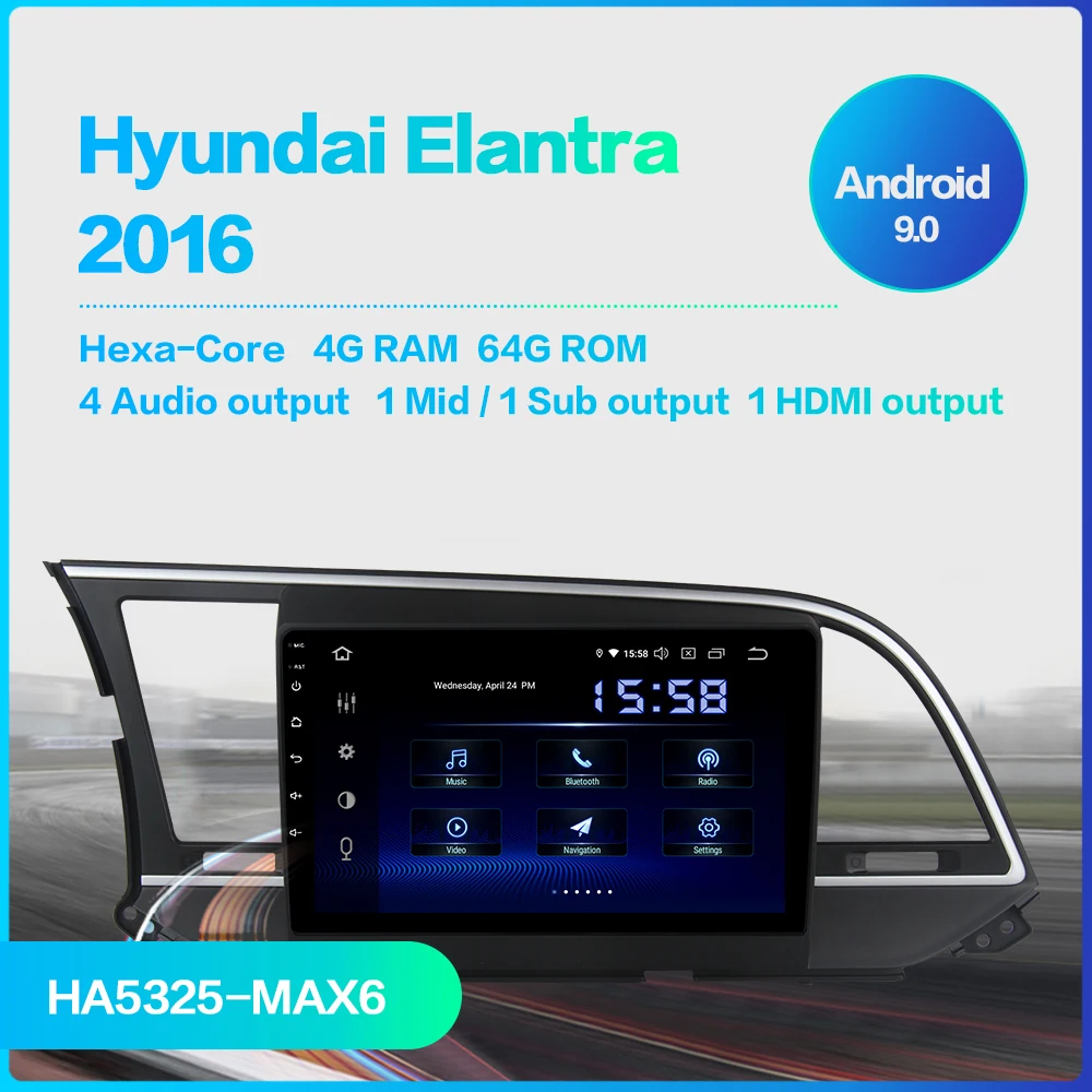 Fongent 1 Din автомобильный радиоприемник Android 9,0 для hyundai Elantra навигация gps " ips Авторадио TDA7850