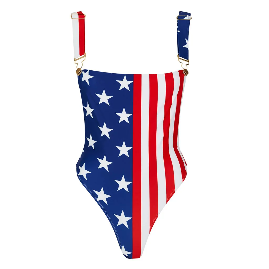 fourth of july high waisted swimsuit
