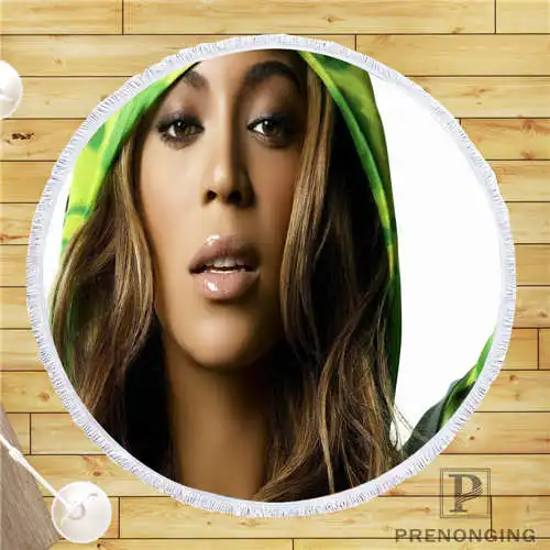 На заказ DIY из микрофибры по индивидуальному заказу ткань beyonce (2) Круглый пляжный коврик полотенце напечатано по требованию 150 см #19-01-28-4-130