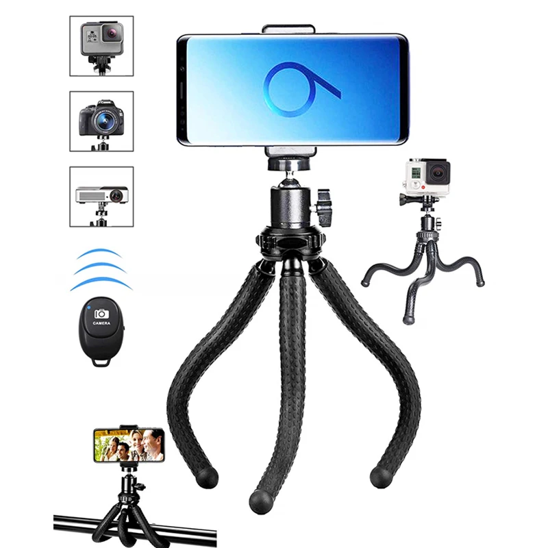 

Flexible Mobile Phone Tripod Mobile Phone Bracket Wireless Remote Shutter for the iPhone Xs Max 678 Android Samsung S10 S9 Gopro