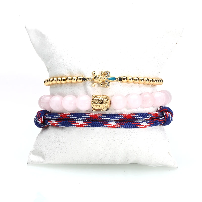 Mcllroy Bracelets For Women skull Multilayer Beads Stretch weave Charm Bracelet Bangle Set Jewelry Costume jewelery Party Gift
