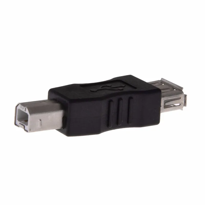 Utility Portable USB A Female to Type B Male Adapter Converter Connector- Black (1)