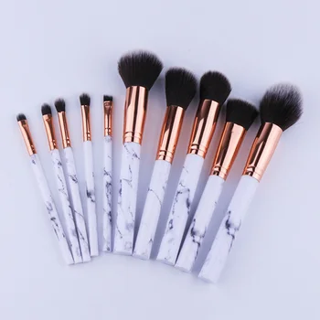 

10 Pcs/Set Professional Makeup Brushes Marbling Handle Eye Shadow Eyebrow Lip Eye Make Up Brush Comestic Tools DL