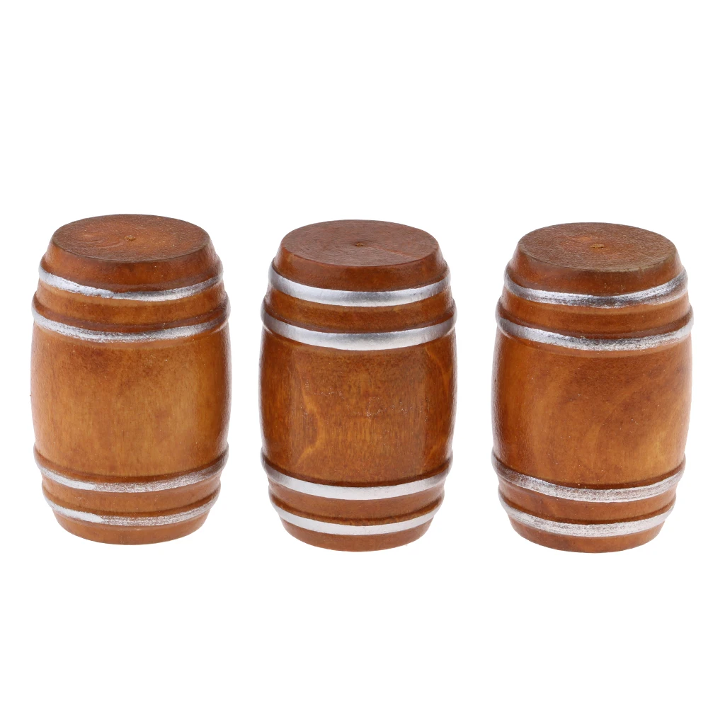 6 Pcs 1/12 Dollhouse Furniture Doll house Miniature Beer Barrel Cask Model Room Accessories Simulation Toys dolls accessories